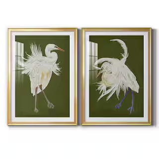 Heron Plumage III by Wexford Homes 2-Pieces Framed Abstract Paper Art Print 22.5 in. x 30.5 in. | The Home Depot