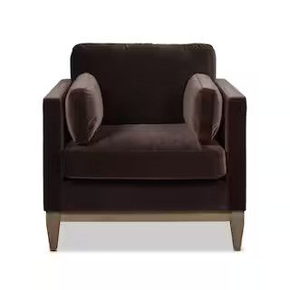 Knox 36 in. Deep Brown Modern Farmhouse Arm Chair | The Home Depot