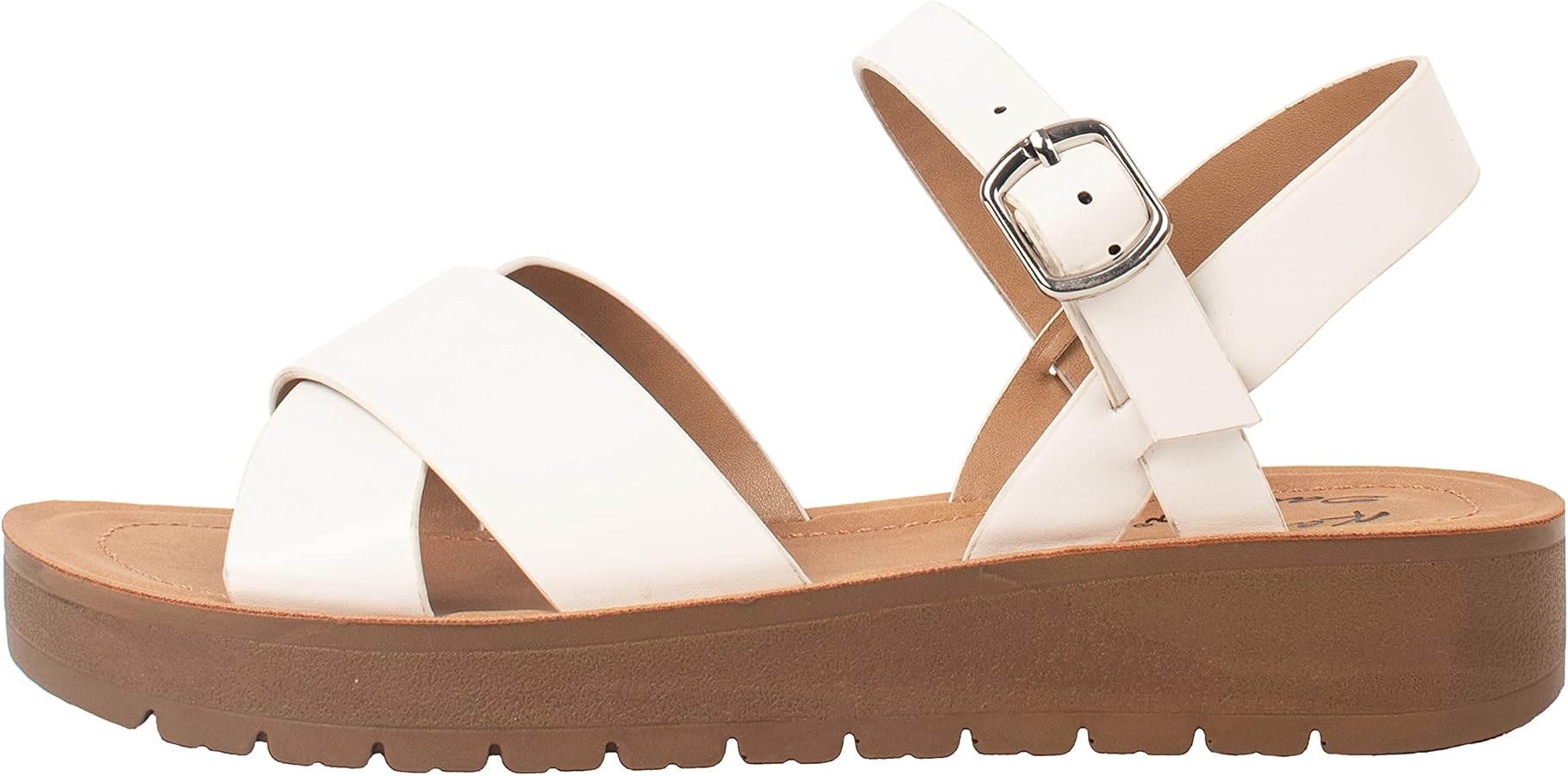 Kassie Daniela Womens Sandals Platform Ankle Buckle Criss Cross Band Ladies Straps Sandals Shoes ... | Amazon (US)