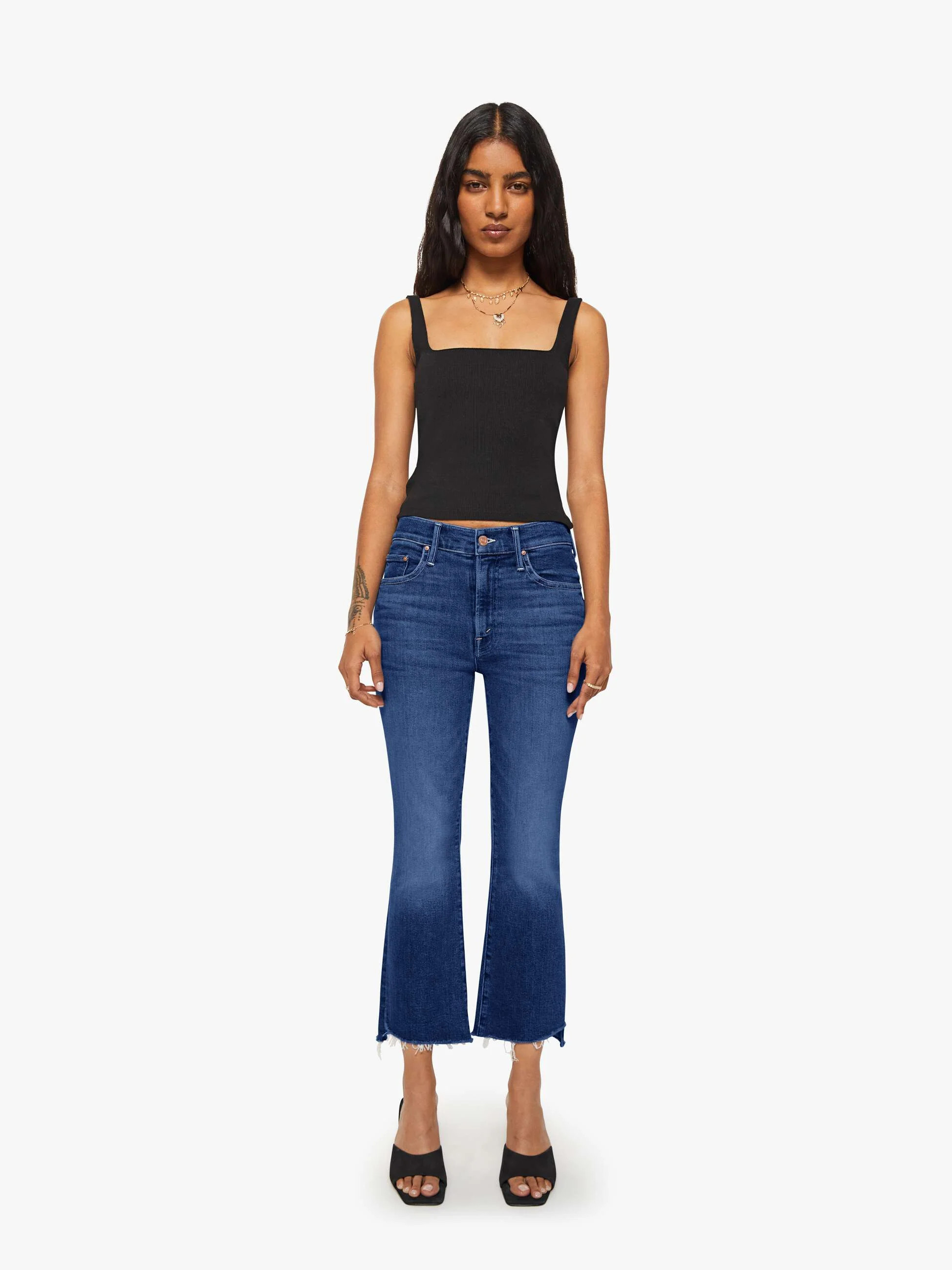 PETITES The Lil Insider Crop Step Fray - Off Limits | Mother Denim