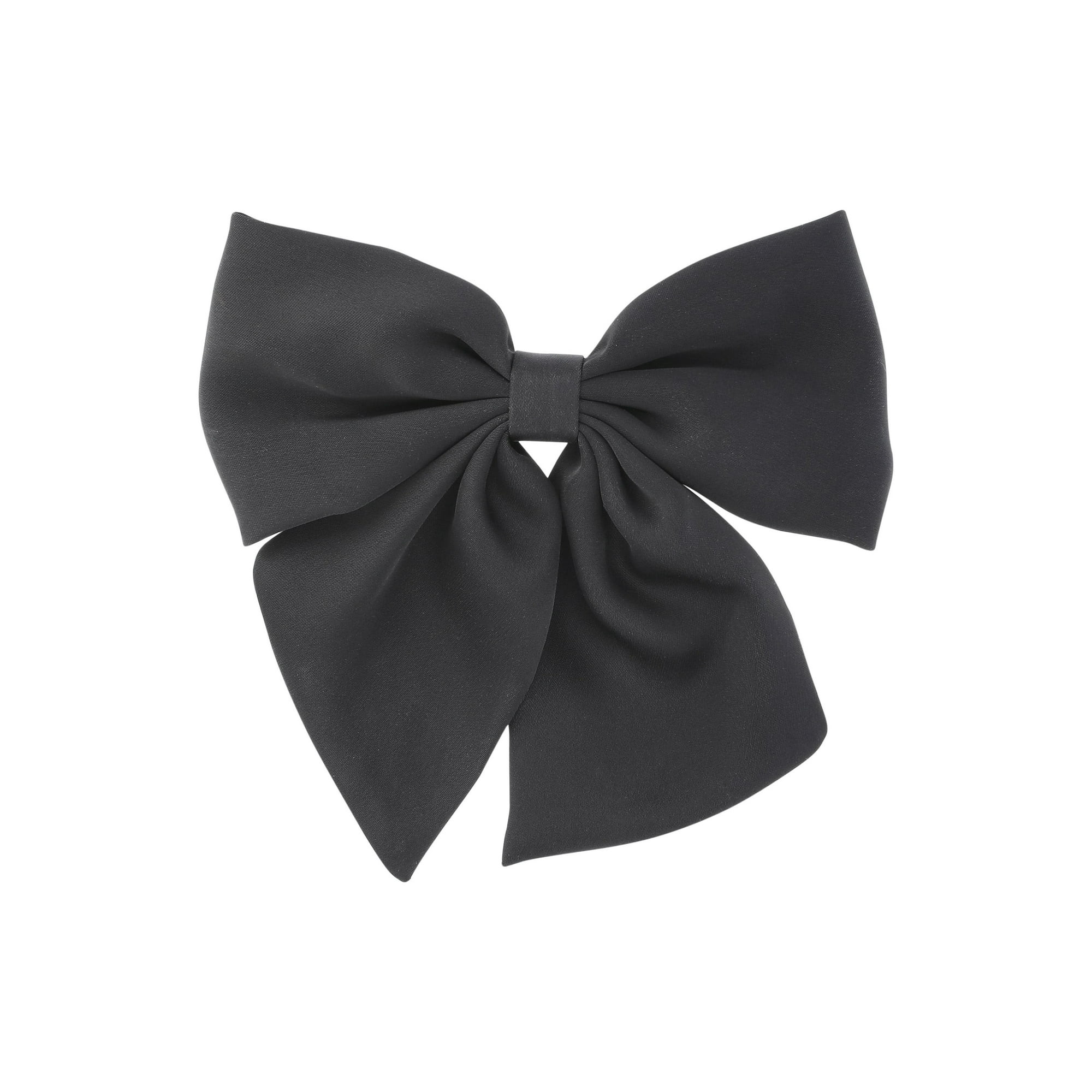 Time and Tru Women's Fabric Bow Hair Barrette, Black | Walmart (US)