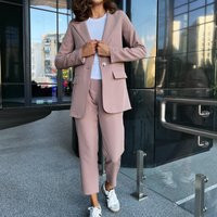 Dusty Pink Pants & Blazer Suit Set, Trouser Set For Women, Trouser Pink Pantsuit Womens | Etsy (US)