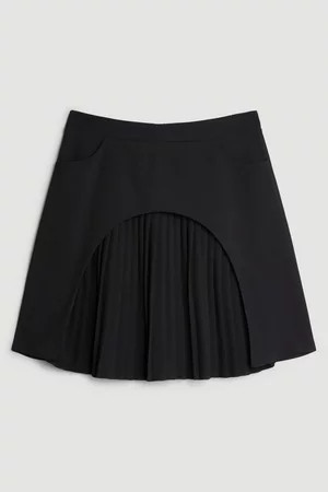 Tailored Military Pleat Mini Skirt | Karen Millen UK + IE + DE + NL