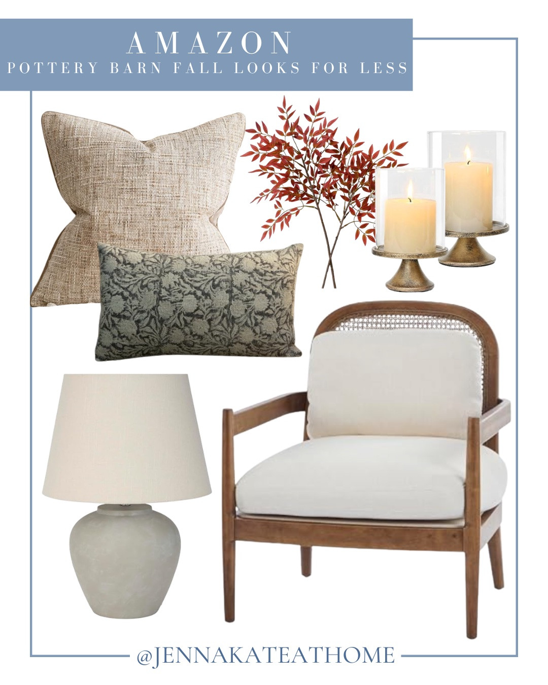 Amazon fall home finds include accent chair, table lamp, candle hurricane, fall stems, throw pillows.

Home decor, looks for less, fall decor, neutral home

#LTKHome #LTKSaleAlert #LTKvlog