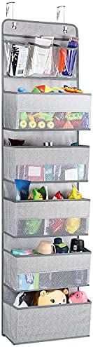 Univivi 6 - Layer Fabric Over the Door Organizer Gray Foldable Door Organizers Nursery Closet Storag | Amazon (US)