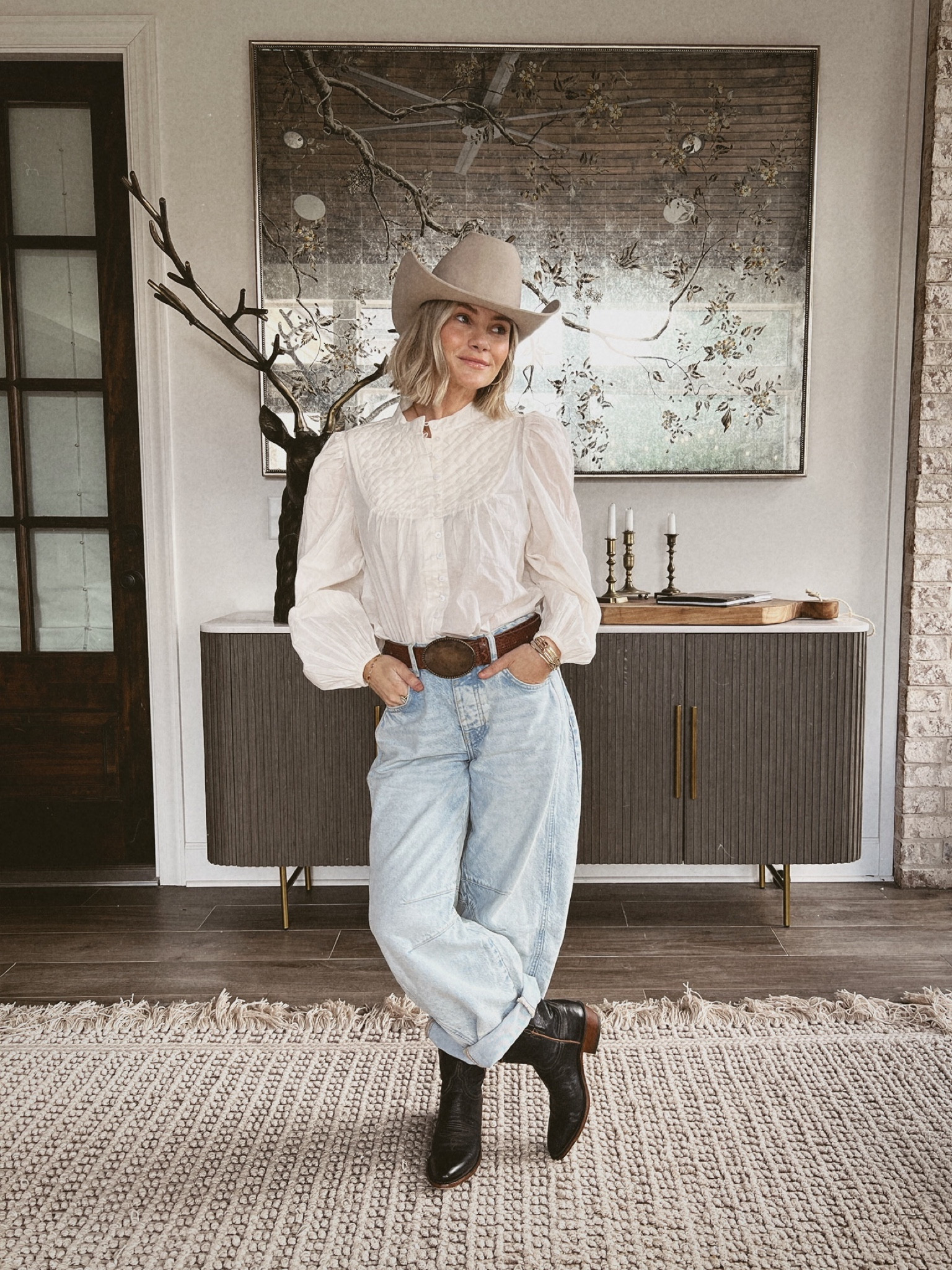 Styling barrel jeans! Free people, cowboy hat, winter outfit

#LTKstyletip #LTKshoecrush