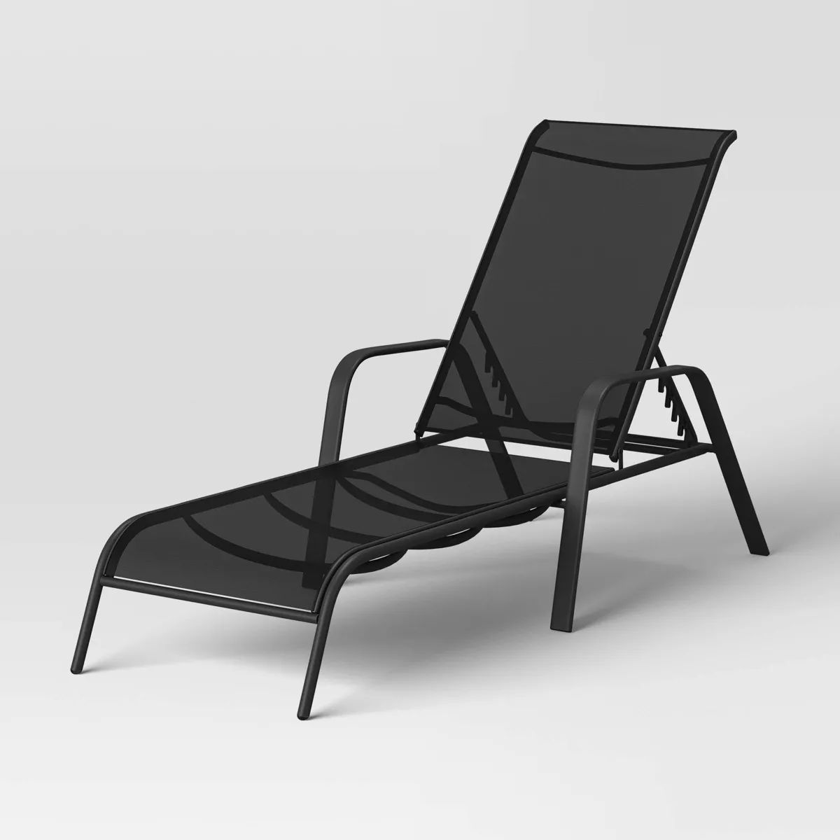 Sling Stacking Steel Outdoor Patio Chaise Lounge Black - Room Essentials™ | Target