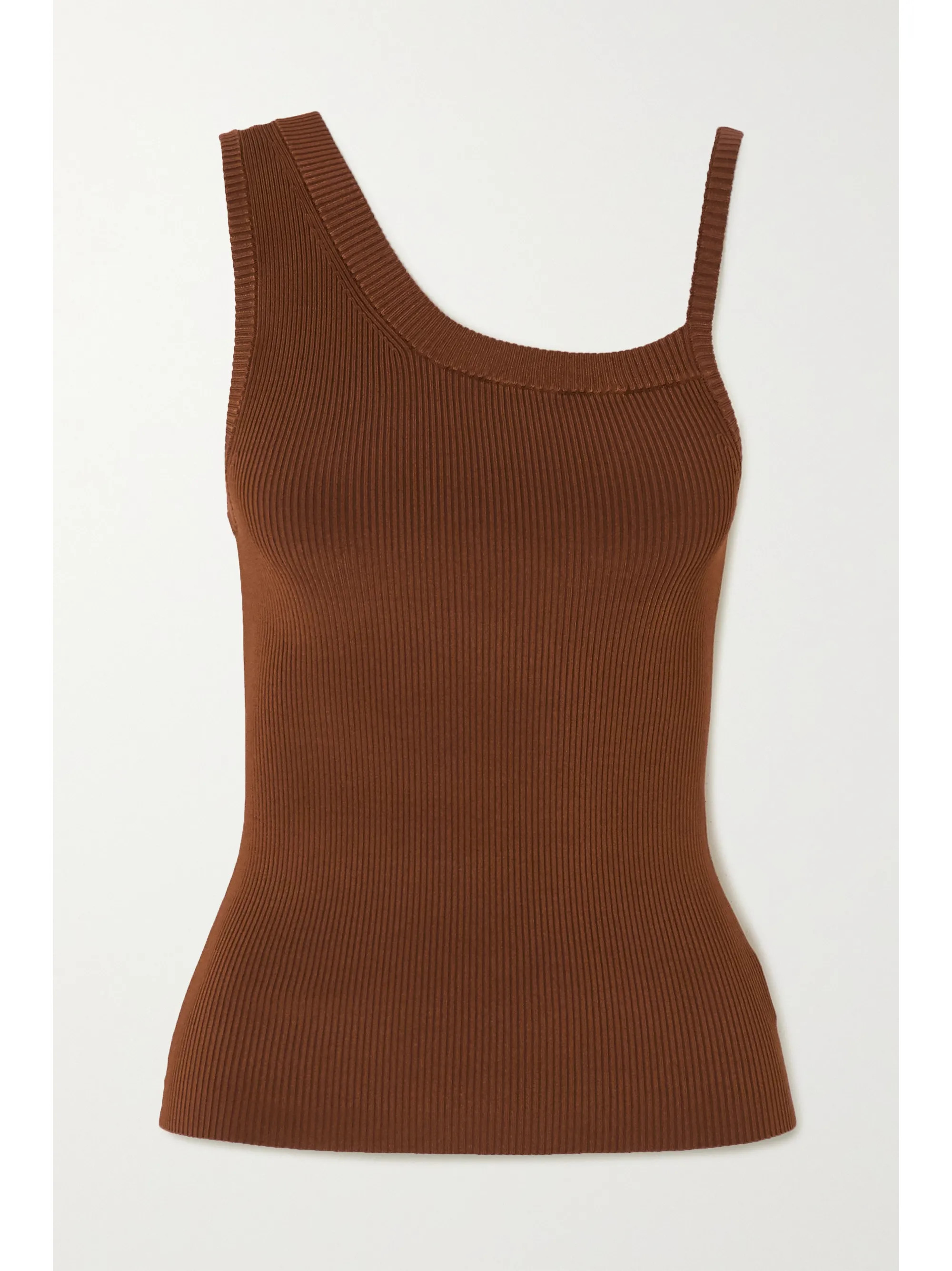Asymmetrisches Tanktop aus geripptem Jersey | NET-A-PORTER (UK & EU)