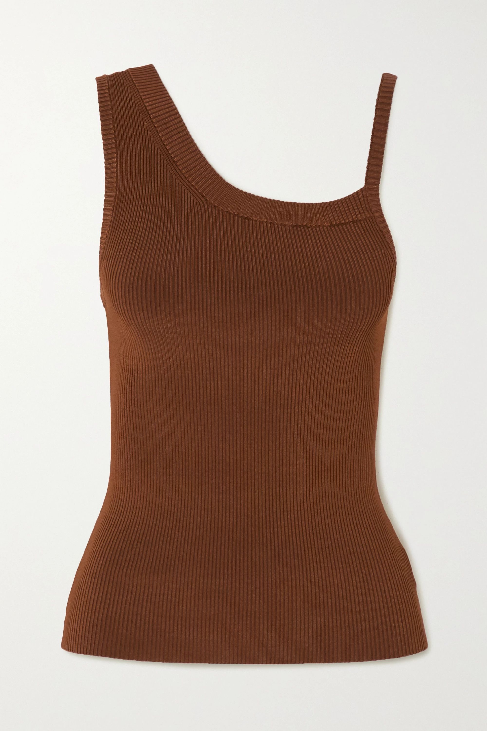 Asymmetrisches Tanktop aus geripptem Jersey | NET-A-PORTER (UK & EU)