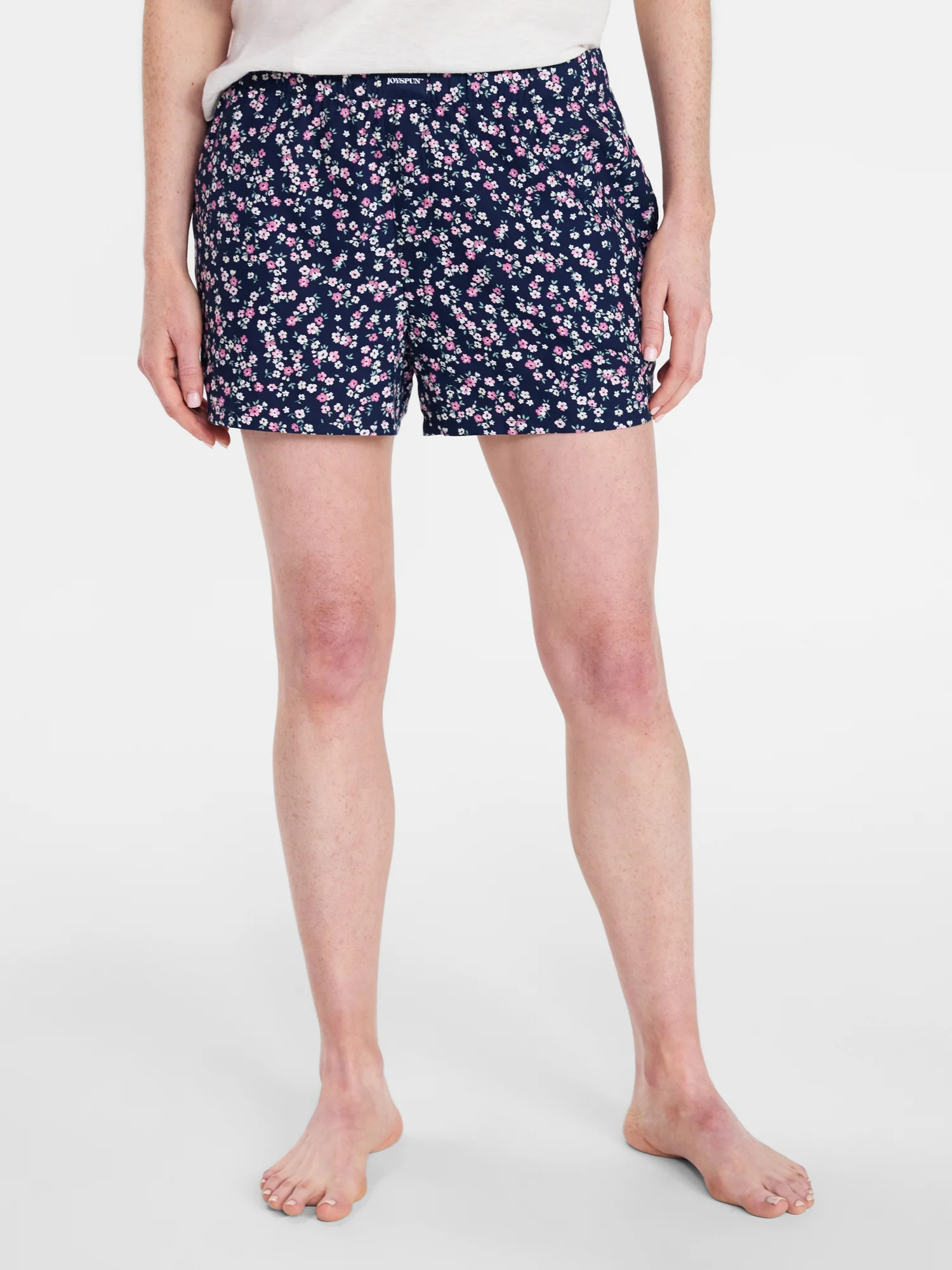 Joyspun Women's Woven Pajama Boxer Shorts, 3'' Inseam, Sizes XS-3X | Walmart (US)