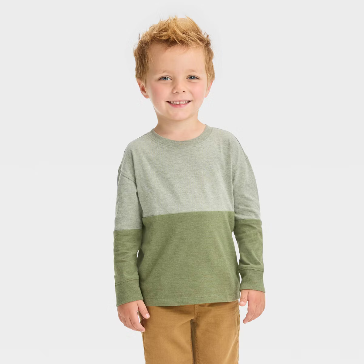 Toddler Boys' Long Sleeve Colorblock T-Shirt - Cat & Jack™ | Target