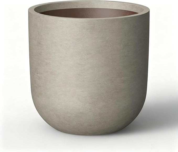 Kante 11" Round Concrete Planter, Medium Plant Pot with Drainage Hole & Rubber Plug \u2013 Lightw... | Amazon (US)