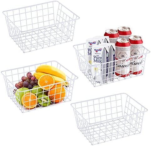 Wire Baskets For Storage Pantry, Pantry Baskets For Storage, 4 Pack Wire Baskets For Organizing, ... | Amazon (US)