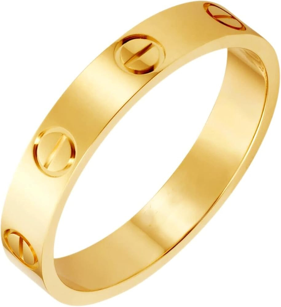 Love Gold Rings with Screw Design for Women Band Promise Rings 18k Titanium Steel Jewelry Birthda... | Amazon (US)