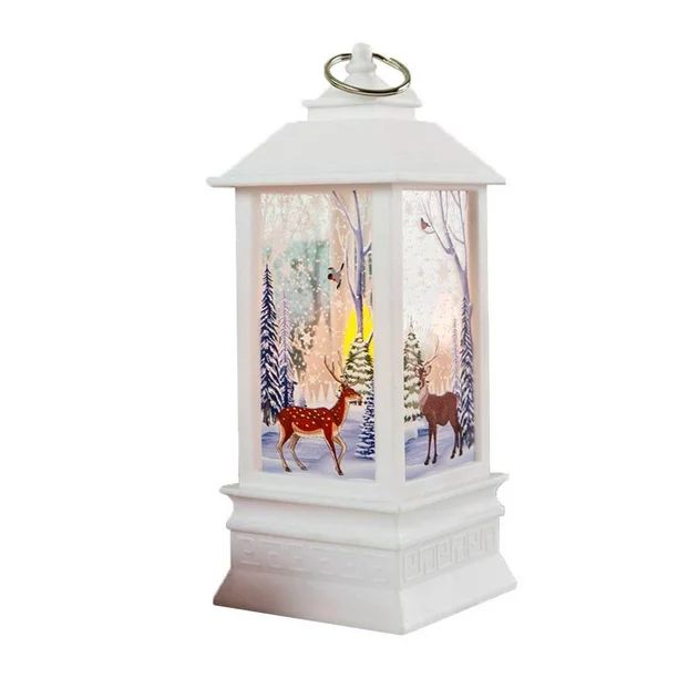 Peroptimist Christmas Reindeer Snowman Santa Lantern, Hanging LED Light Holiday Snow Vintage Port... | Walmart (US)