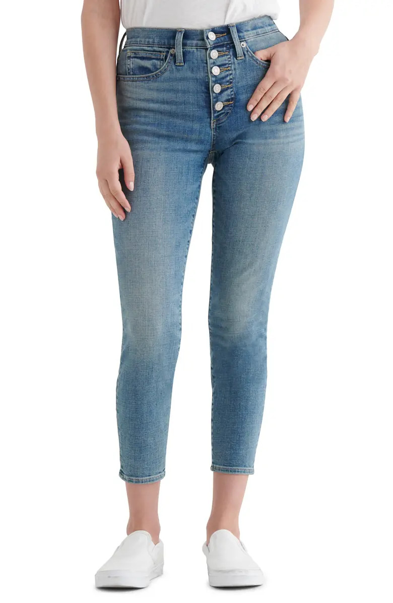 Lucky Brand Bridgette Button Fly Crop Skinny Jeans | Nordstrom | Nordstrom