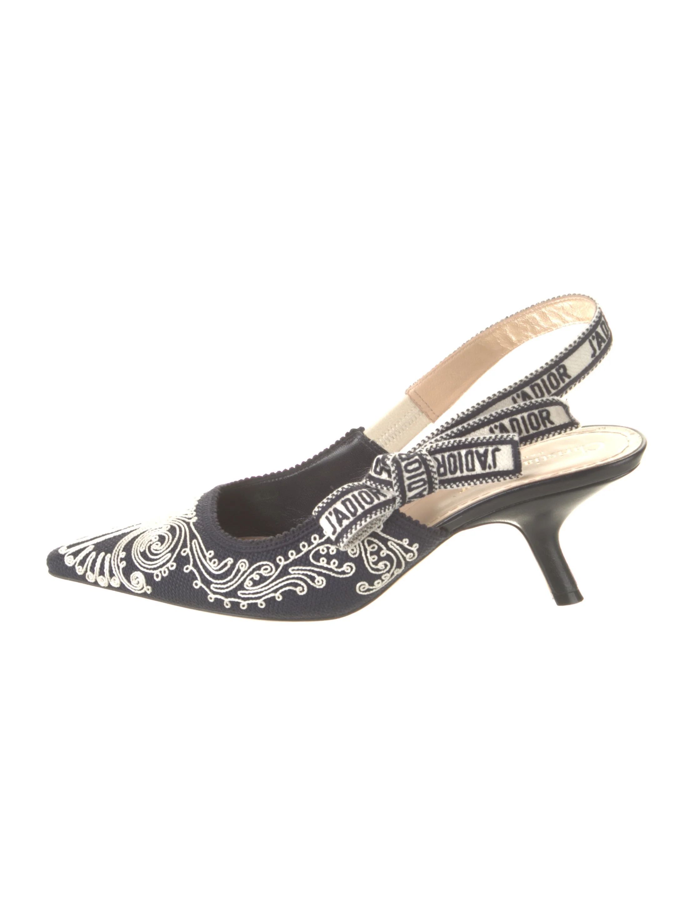 Canvas Printed Slingback Pumps | The RealReal