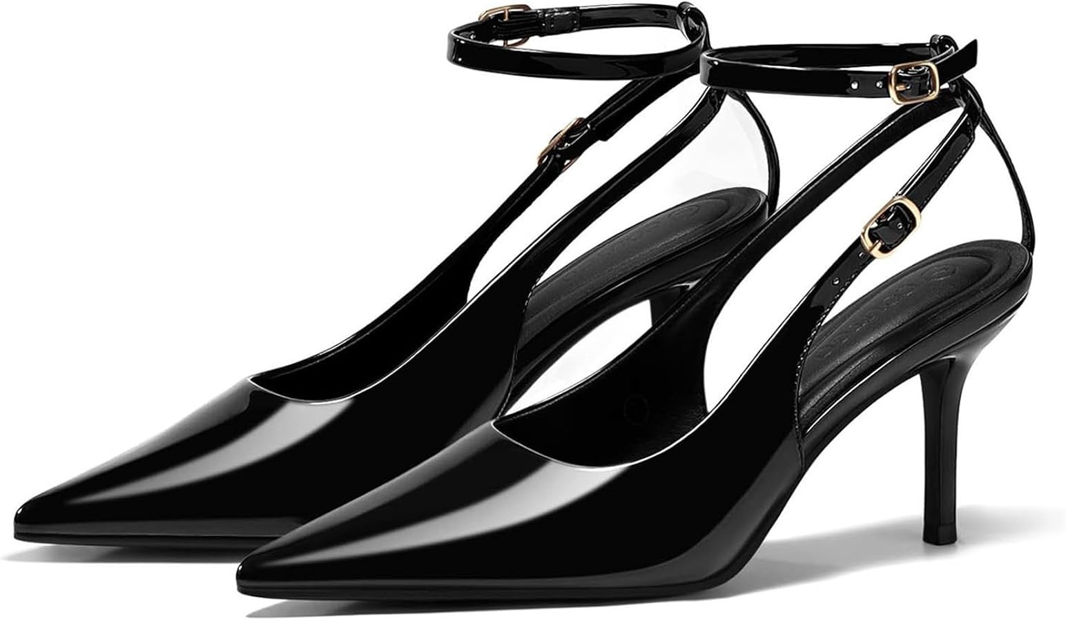 Coutgo Womens Slingback High Heels Closed Pointed Toe Pumps Ankle Strap Work Dress Shoes | Amazon (US)