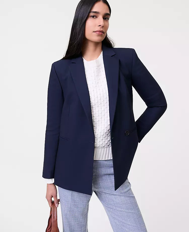 The Straight Fit Double Breasted Blazer | Ann Taylor