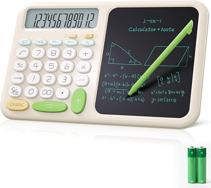 Desk Basic Calculator with Notepad for School ROATEE Cute Simple Big Button Standard Kawaii Calcu... | Amazon (US)