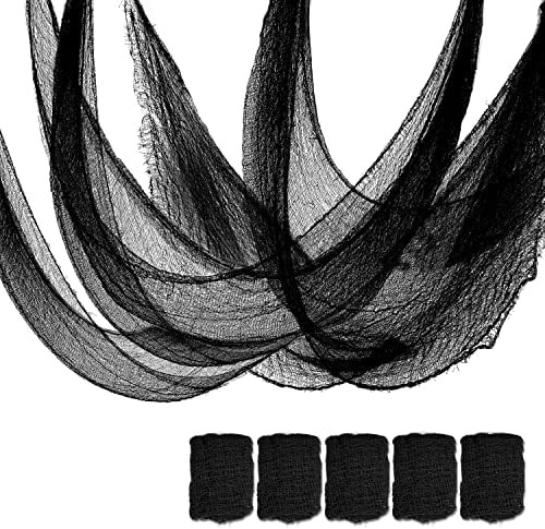 5 Pcs Black Halloween Gauze Creepy Cloth Fabric Tapestry Decor Decorations | Amazon (US)