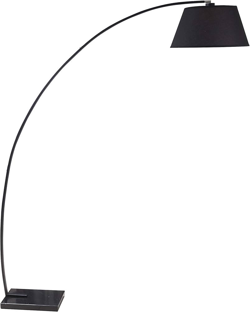 SH Lighting 80" Arc Floor Lamp - Feature One Hanging Empire Fabric Shade and Sturdy Square Marble... | Amazon (CA)