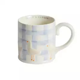 Argos Home Light Blue Gingham Check Geese Mug | argos.co.uk