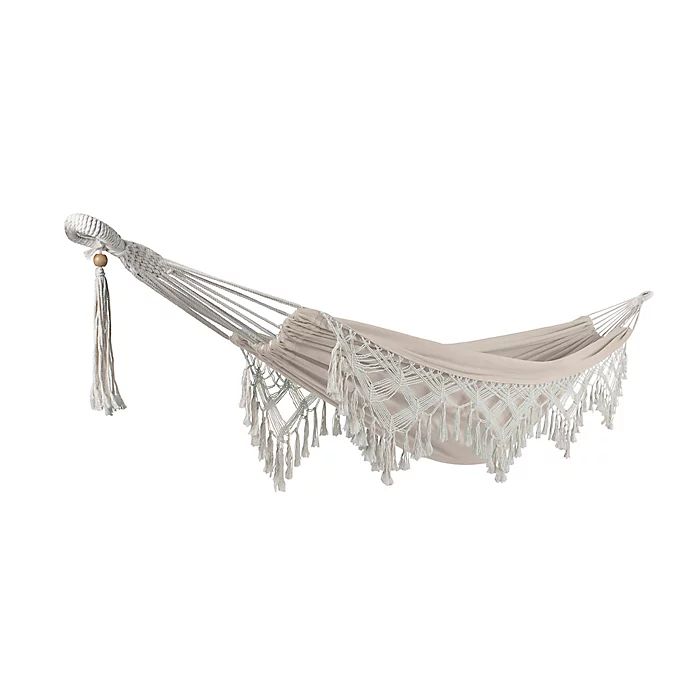 Bliss Hammocks 10-Foot Fringed Hammock-in-a-Bag in Natural | Bed Bath & Beyond