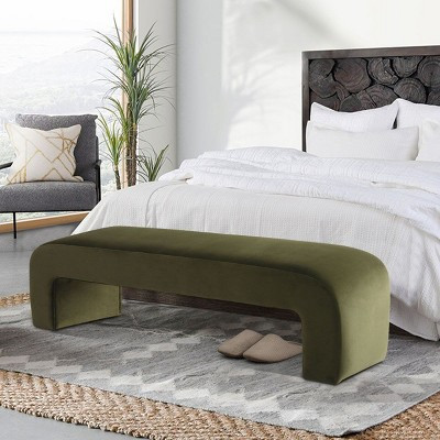 60"Green End Of Bed Bench King Size,Velvet Bedroom Bench Seat Waterfall Bench,Breakfast Nook Bench,Window Bench In The Living Room,Bedroom-Cuddlewood | Target