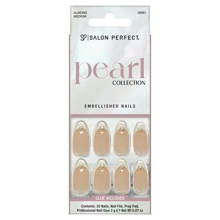 Salon Perfect Artificial Press on Nails 170 Pearl French | Walmart (US)