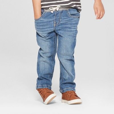 Toddler Boys' Pull-On Straight Jeans - Cat & Jack™ Medium Wash | Target