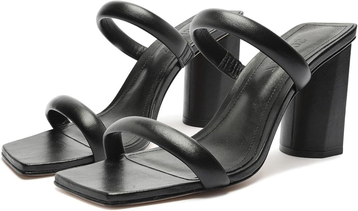 SCHUTZ Women's Ully Double Strap Slip-On Heeled Sandal | Amazon (US)