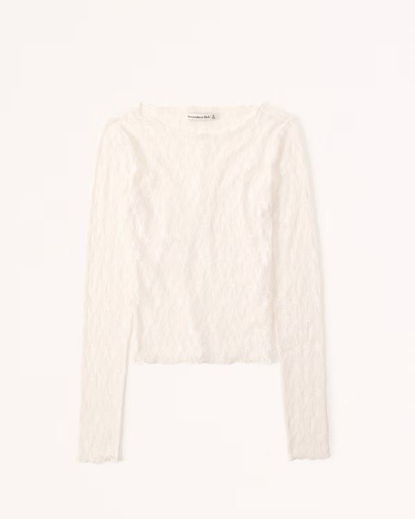Long-Sleeve Lace Top | Abercrombie & Fitch (US)