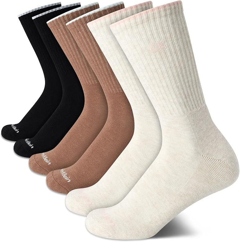 Calvin Klein Women's Socks - Cushion Athletic Crew Socks (6 Pack) | Amazon (US)