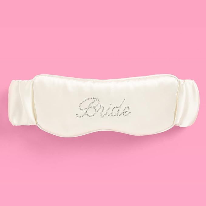 xo, Fetti Bride Sleep Mask Ivory Satin Rhinestone Embroidered | Bridal Shower Gift, Engagement Gi... | Amazon (US)