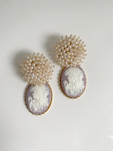 pearl cluster + lavender cameo | Nicola Bathie Jewelry
