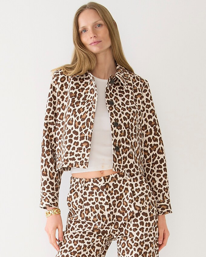 Collection cropped lady trench coat in leopard print | J. Crew US