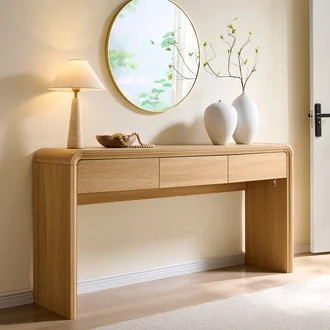 wow97e Modern Console Table for Entryway, 63" Long Entryway Table with 3 Drawer, Curved Profile D... | Walmart (US)