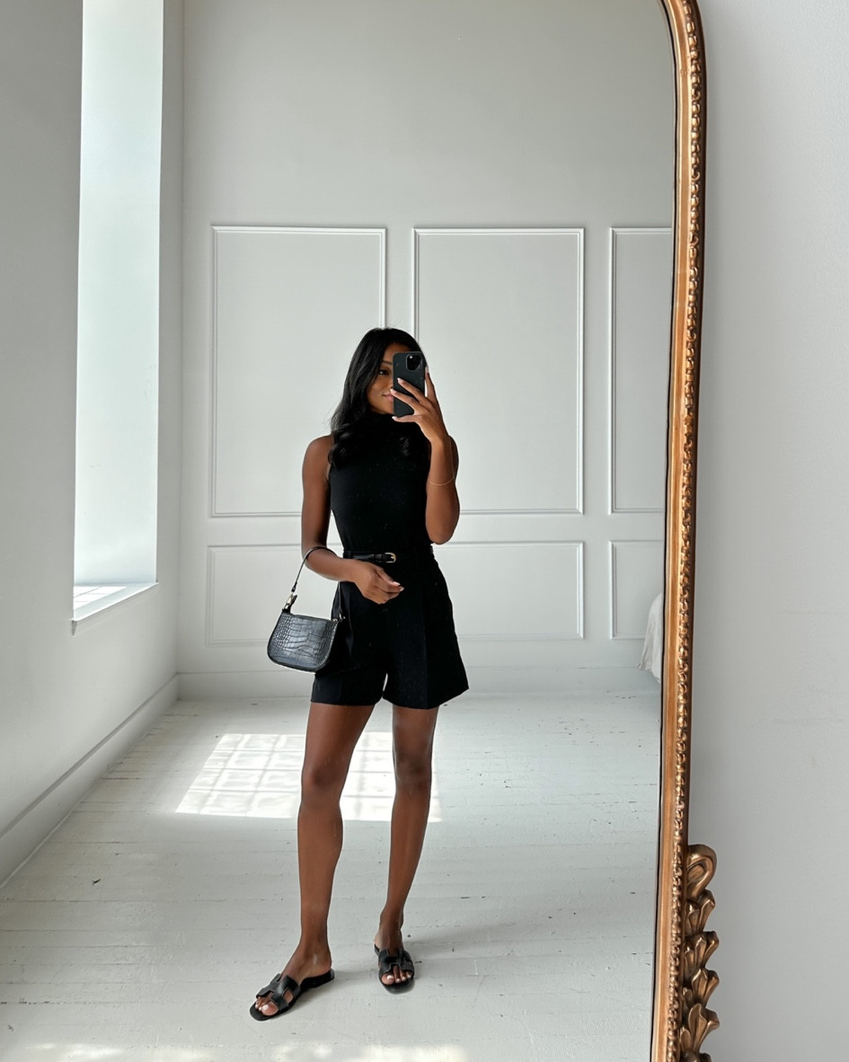 black dress shorts outfit Ways To Style Black Shorts For Spring & Summer