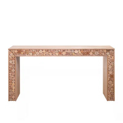 Rustic Wood Console Table With Natural Log Accents – 62" Entryway Table, Narrow Sofa Table, Hallway Accent Table – Modern Farmhouse Style | Wayfair North America