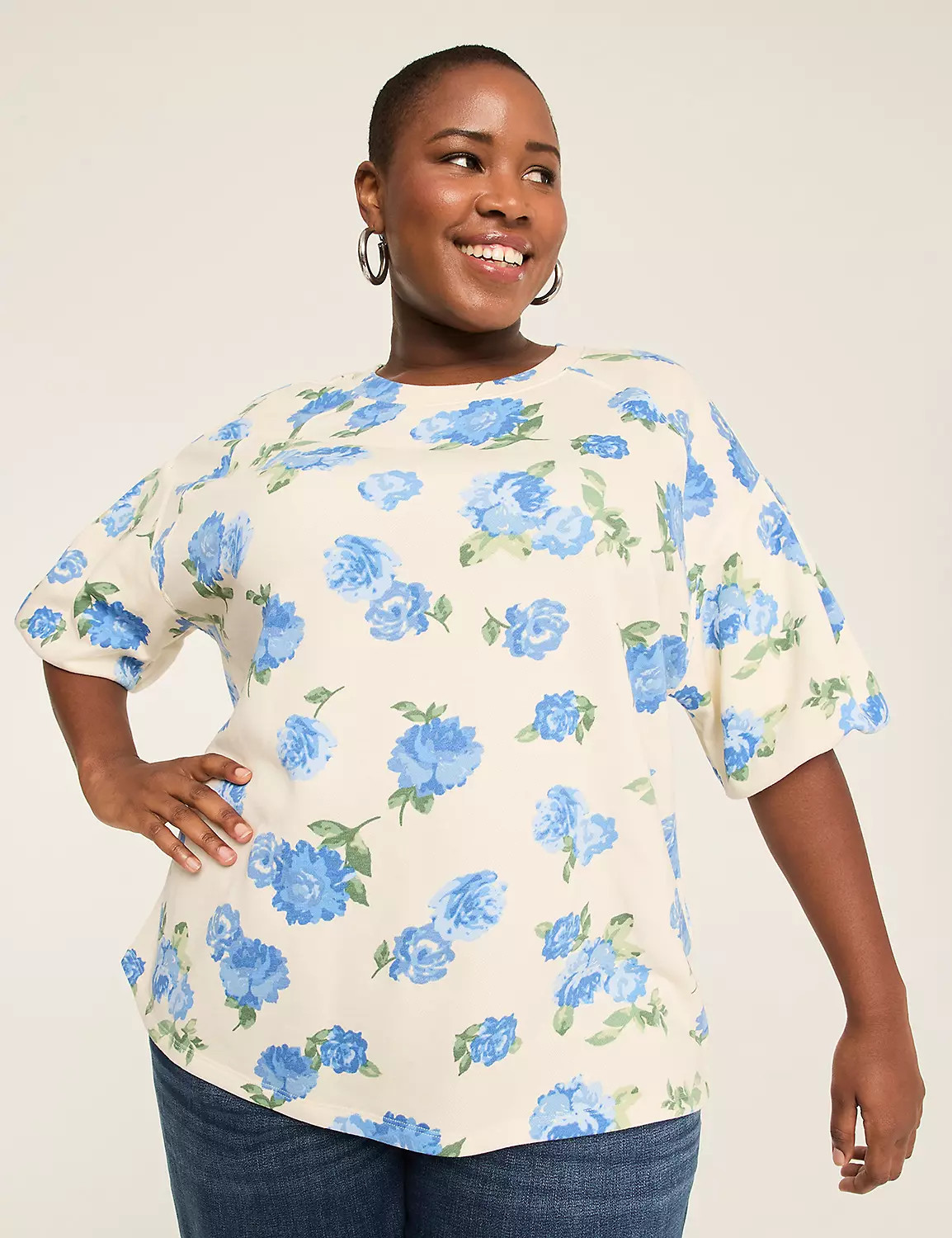 Raglan Sleeve Crew-Neck Sweatshirt | Lane Bryant (US)