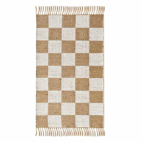 Checkered Jute Rug 2X4 At Home, Natural | At Home