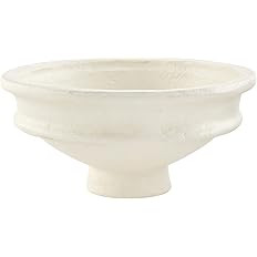 Mud Pie Paper Mache Pedestal Bowl, Pedestal, 6" x 12" dia White | Amazon (US)
