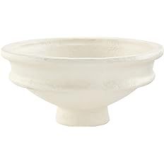 Mud Pie Paper Mache Pedestal Bowl, Pedestal, 6" x 12" dia White | Amazon (US)