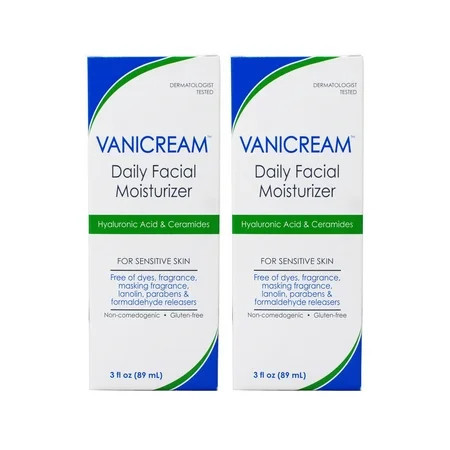 2 Pack - Vanicream Daily Facial Moisturizer For Sensitive Skin Hyaluronic Acid & Ceramides 89 ml / 3 oz | Walmart (US)