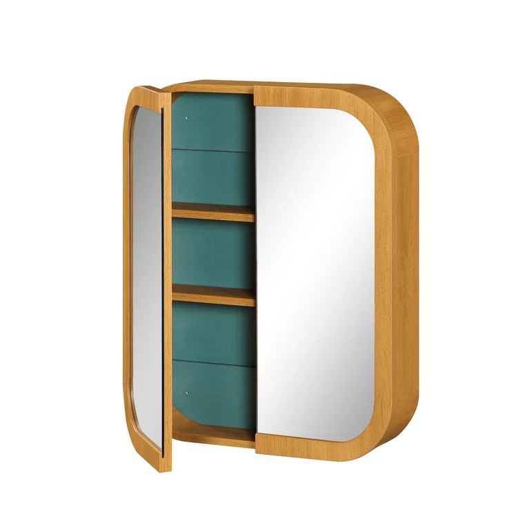 Beautiful Mirrored Medicine Cabinet, Warm Honey | Walmart (US)
