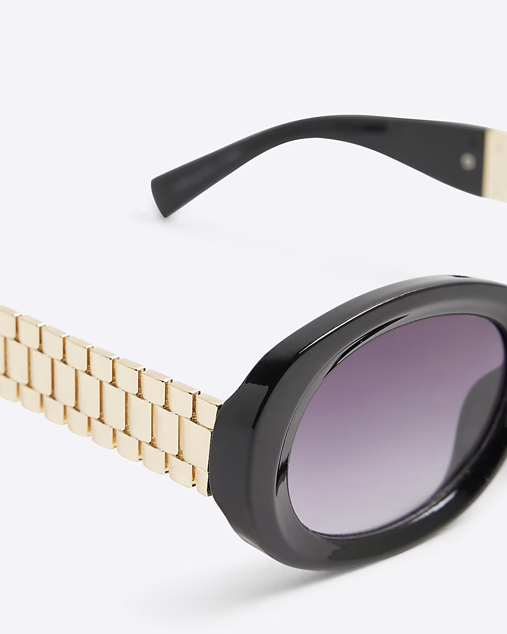 Black Oval Link Sunglasses | River Island UK & IE