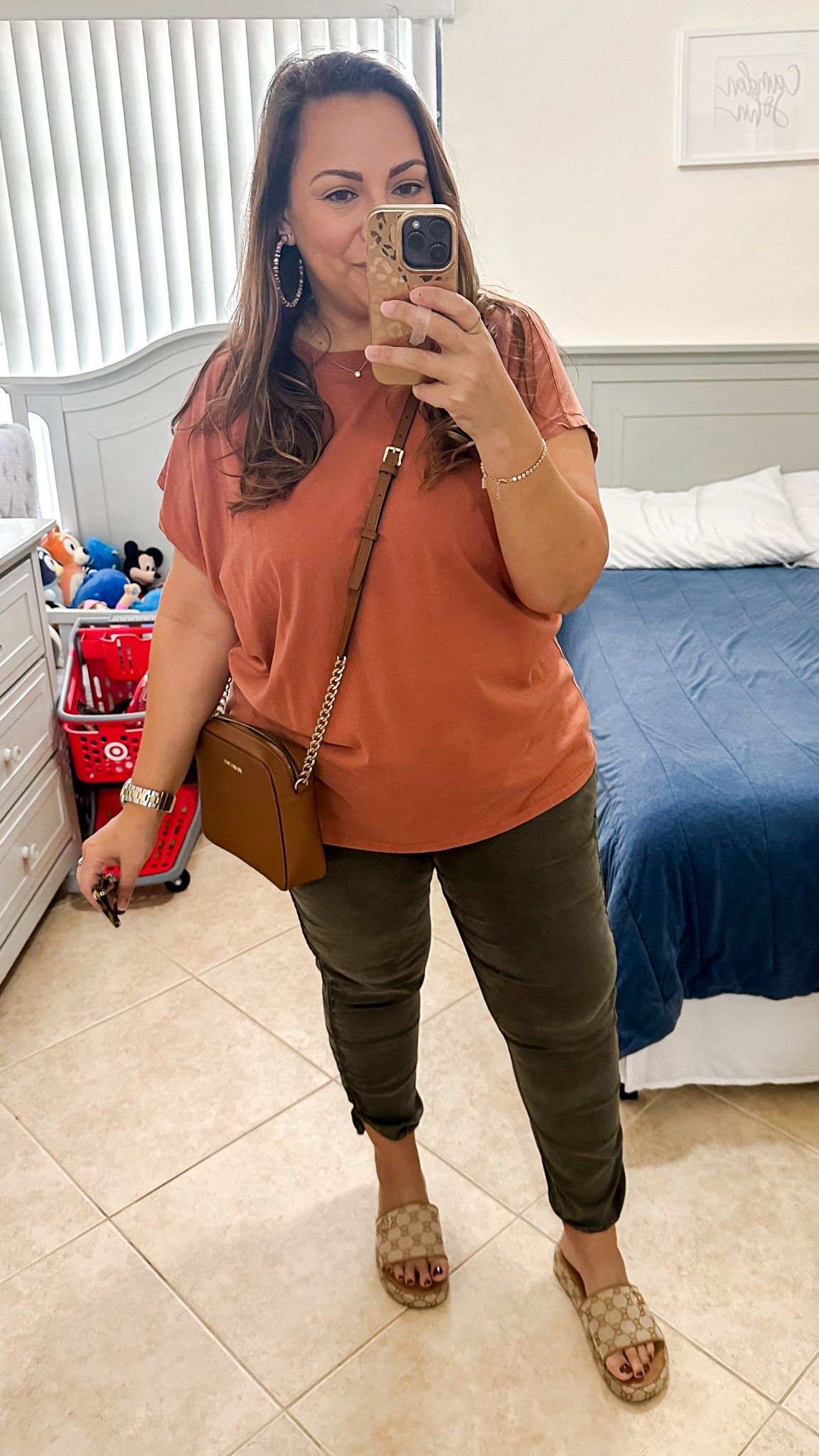 • top - nuuds (code: Erica33002)
• pants - old (similar style linked)
• shoes - ShopTalulah (sold out; other color option linked)
• earrings - Kendra Scott (old) 
• bag - Michael Kors 

#LTKFindsUnder100 #LTKMidsize #LTKootd