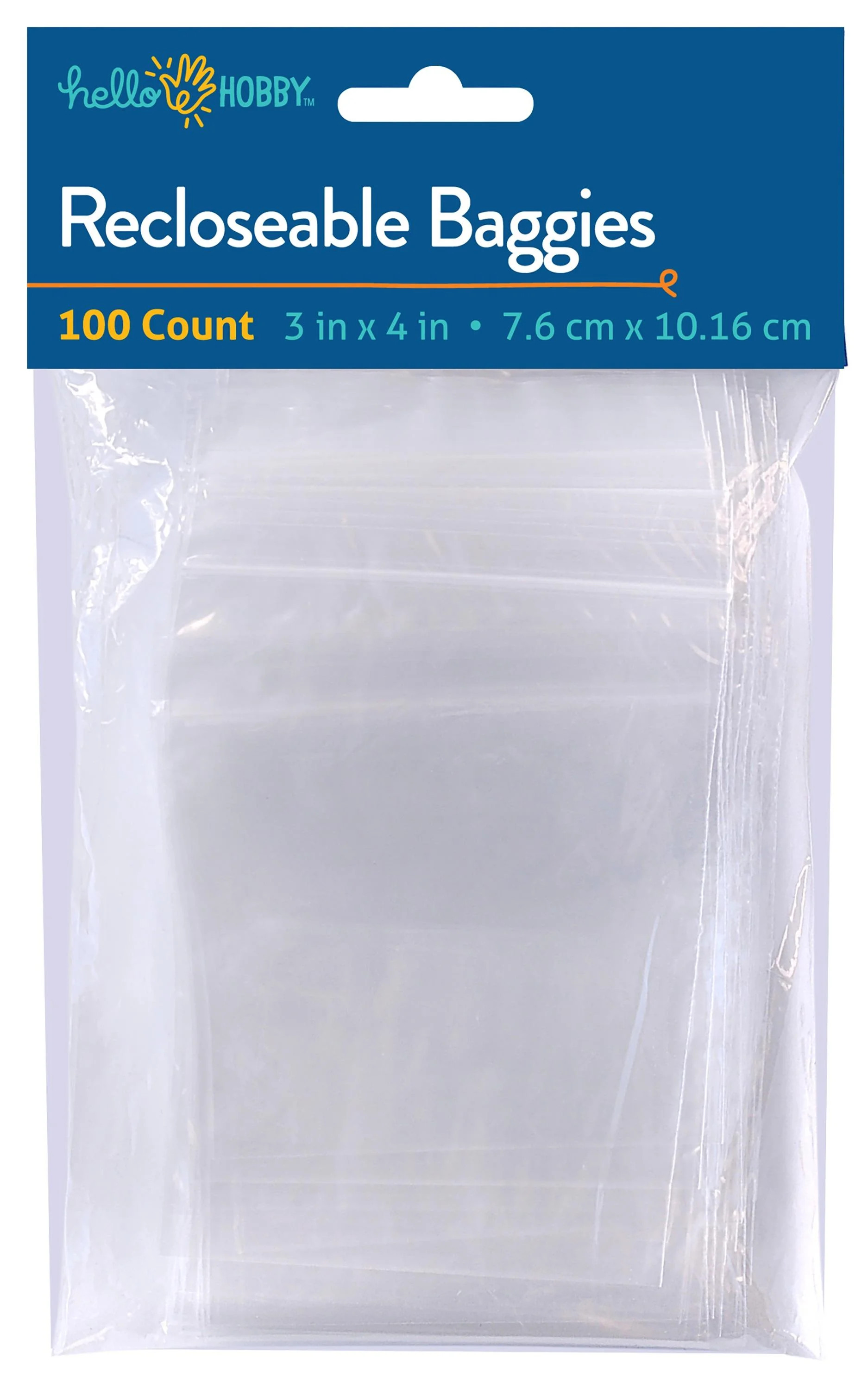 Hello Hobby - 3"x 4" Re-closable Plastic Bags for Jewelry and Craft Storage - 100 Bags - USHH2232 | Walmart (US)