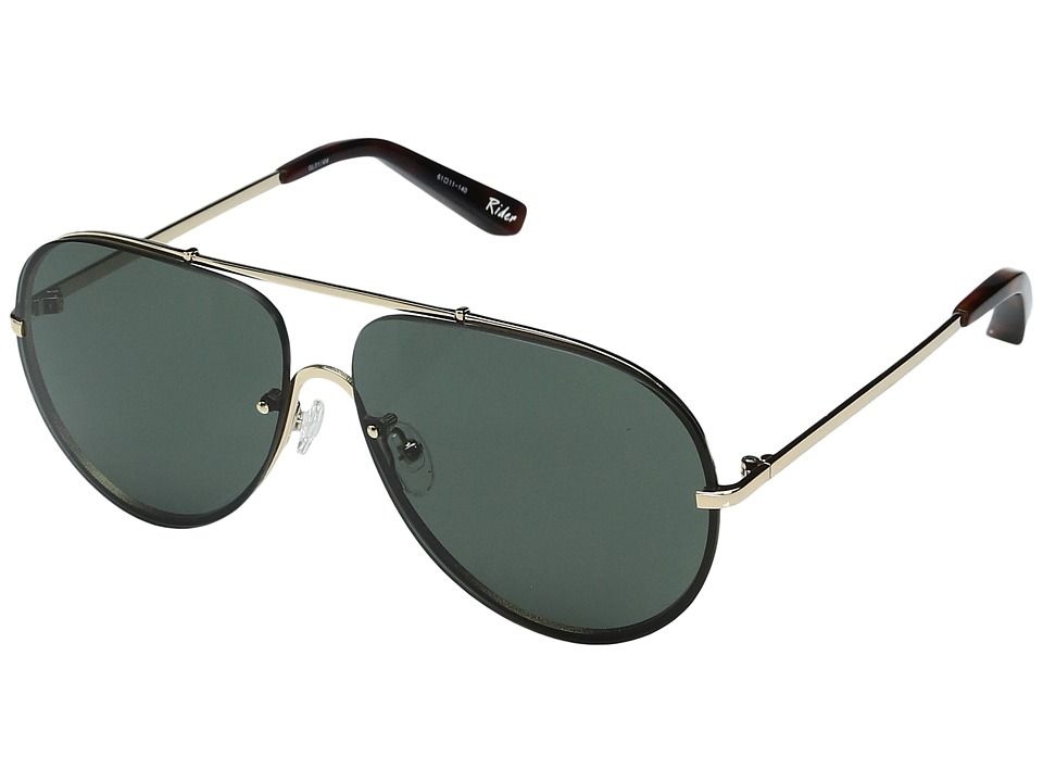 Elizabeth and James - Rider (Light Gold/Green Mono Lens) Fashion Sunglasses | Zappos